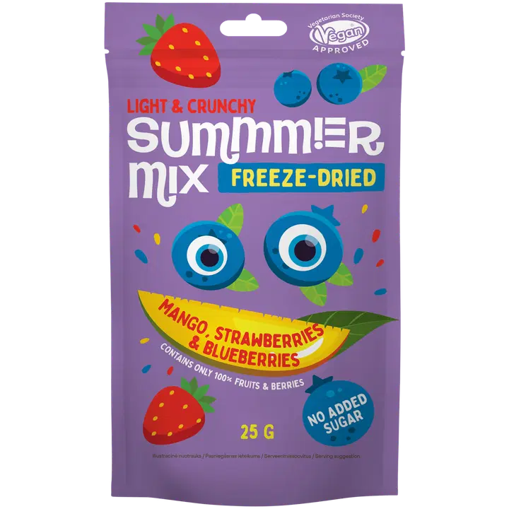 Summmer külmkuivatatud mango, maasika ja mustika segu 25g