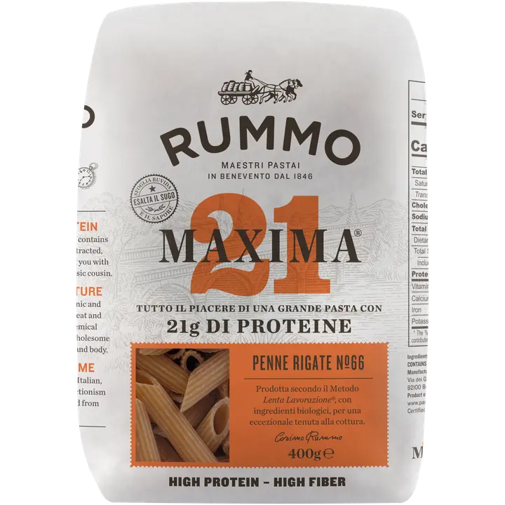 Rummo Maxima penne rigate nr 66, ökoloogiline, 400 g