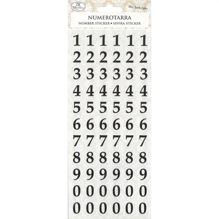 J.K. Primeco numerotarra pieni