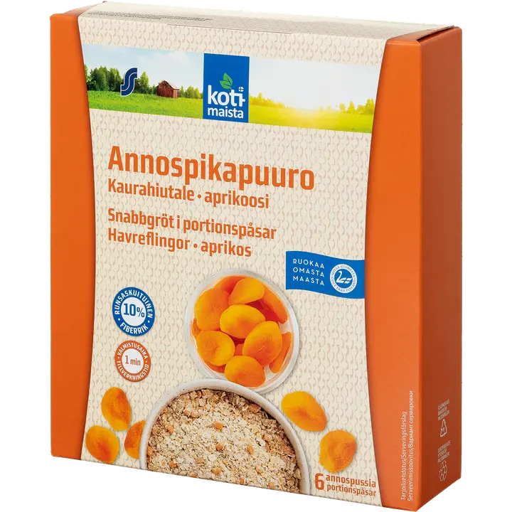 Kotimaista 6 * 35 g (210g) Aprikoosi Pikapuuro