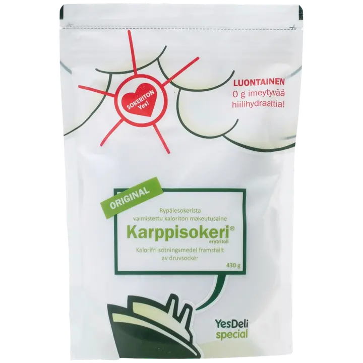 YesDeli Special Karppisokeri kaloriton rypälesokerista valmistettu makeutusaine 430g