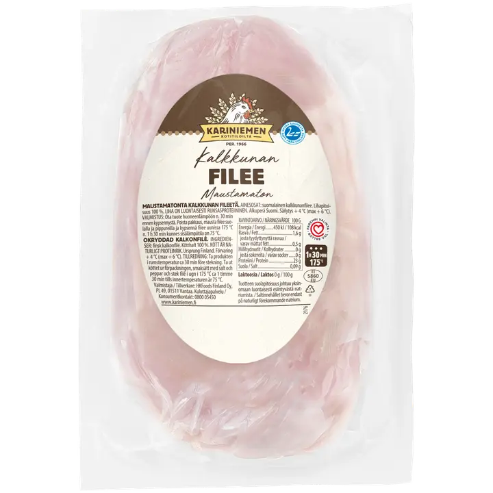 Kariniemen Kalkkunan filee maustamaton n. 1,1 kg