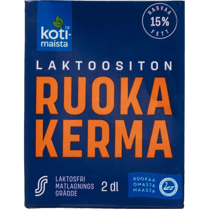 Kotimaista Ruokakerma 15% UHT laktoositon 2 dl