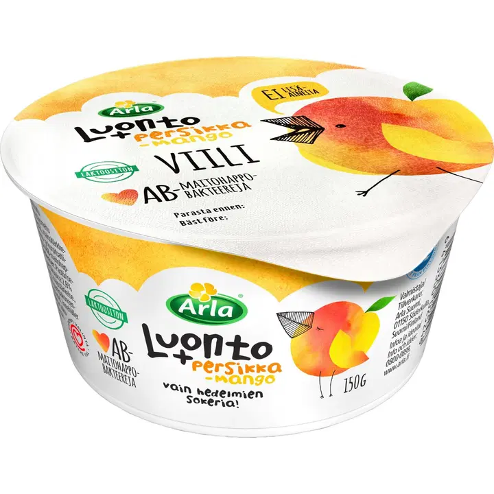 Arla Luonto+ Persikka-mango AB- viili 150 g laktoositon