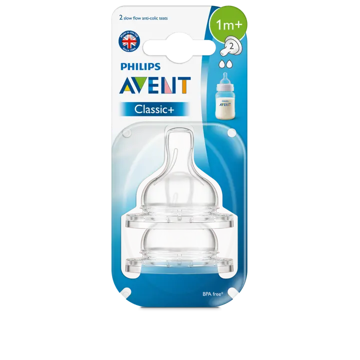 Philips Avent Classic Pullotutti 2 reikää hidas virtaus, 2kpl, 1kk+