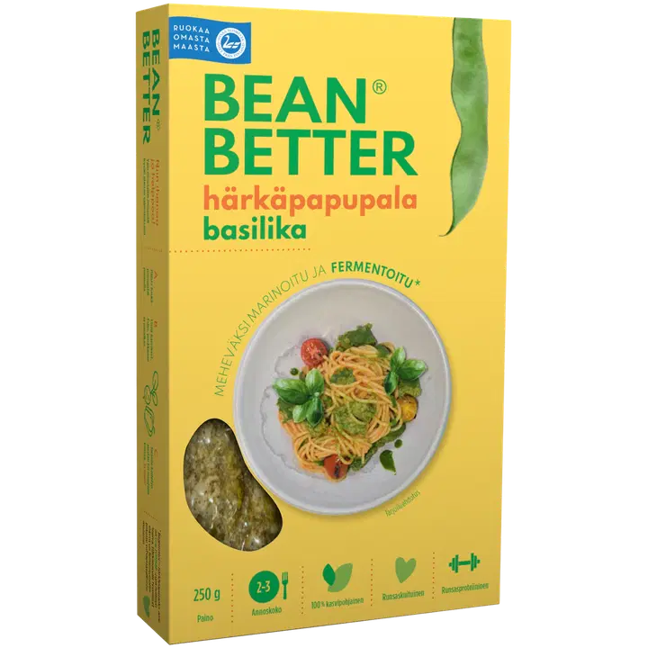 Bean Better Basilika Pala 250 g Marinoitua Fermentoitua härkäpapua
