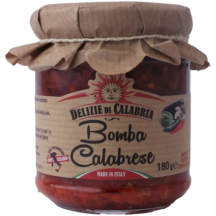 Delizie di Calabria Bomba Calabrese mausteinen kasvissose auringonkukkaöljyssä 180g