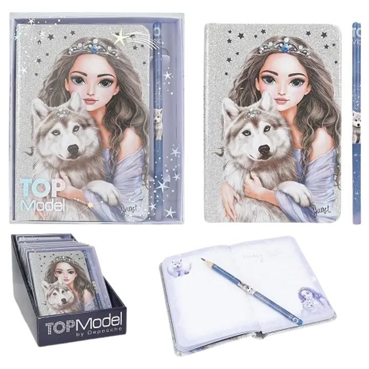 Topmodel märkmik pliiatsiga hunt