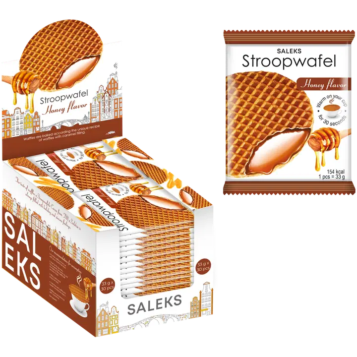 Saleks vahvel stroopwafel karamelli & mee 33g