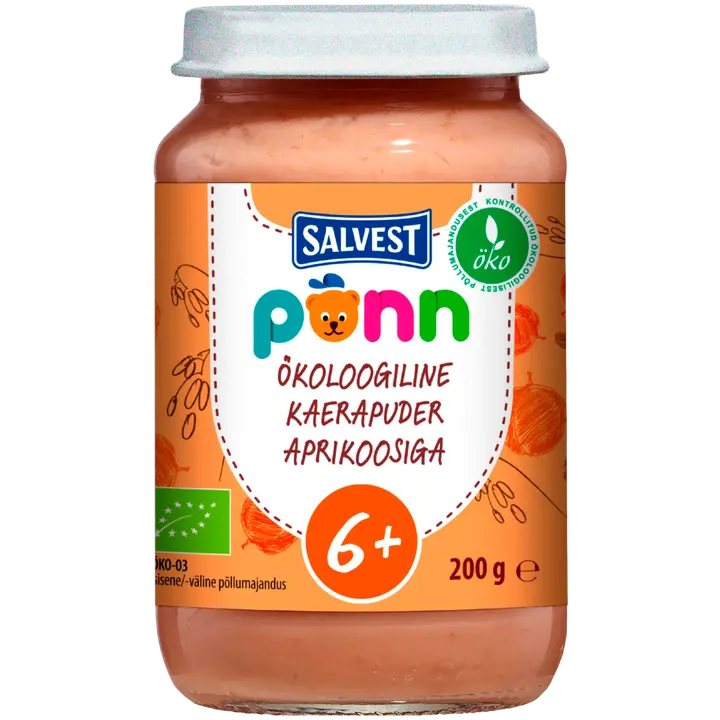 Põnn Öko Kaerapuder aprikoosiga, 200 g (6+)