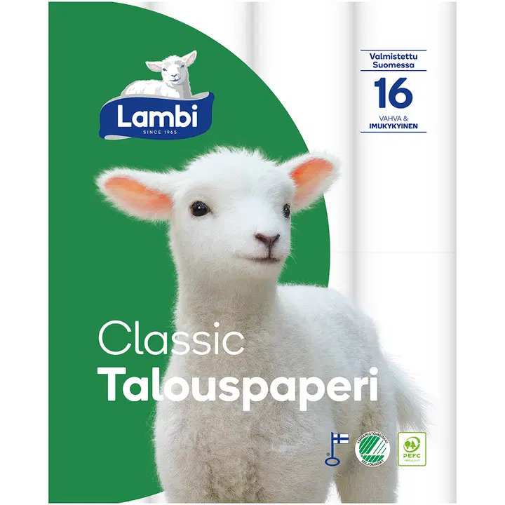 Lambi talouspaperi 16rl valkoinen