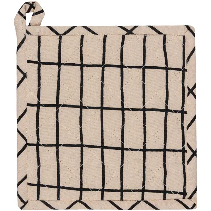 House patalappu Elonkorjuu 22x22 cm luonnonvalkoinen/musta PatternLab