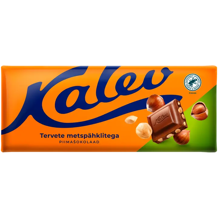 Kalev tervete metsapähklitega piimašokolaad 200 g