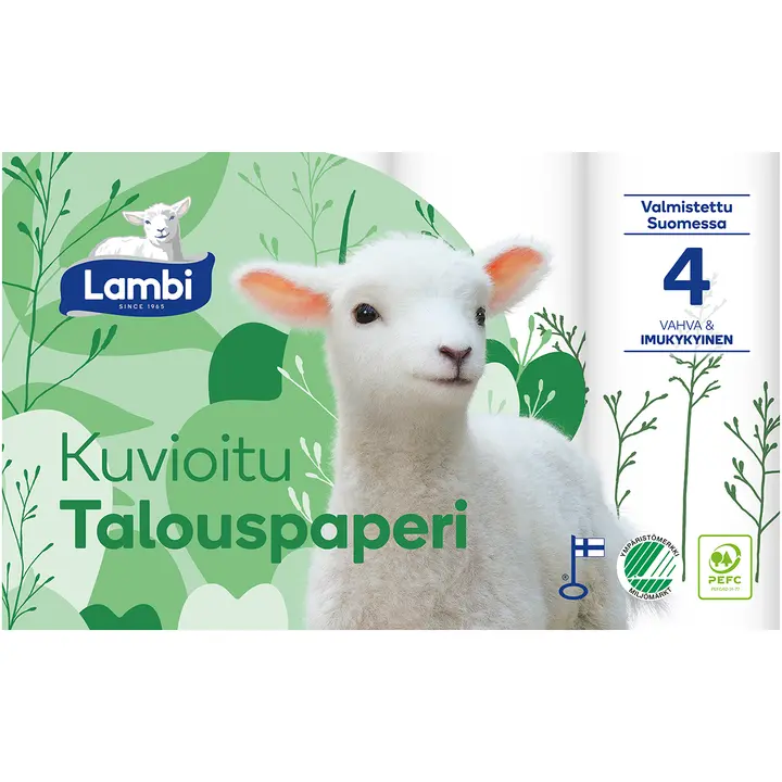 Lambi talouspaperi 4rl kuvioitu