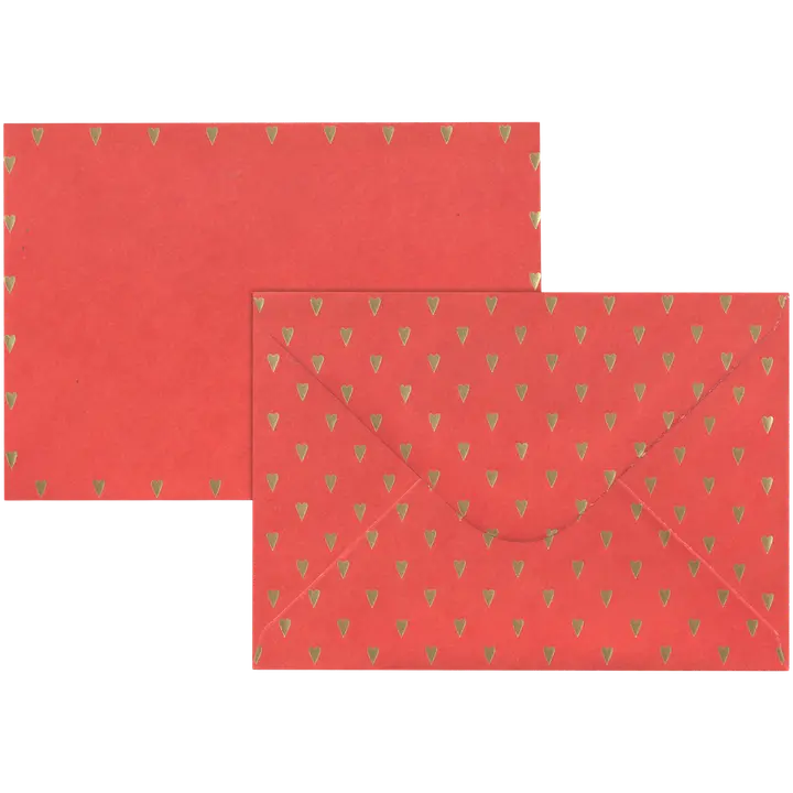 J.K. Primeco foliokirjekuori C6 Sydämet punainen kulta 10kpl