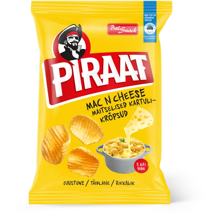 PIRAAT Mac n cheese maitselised kartulikrõpsud 150g