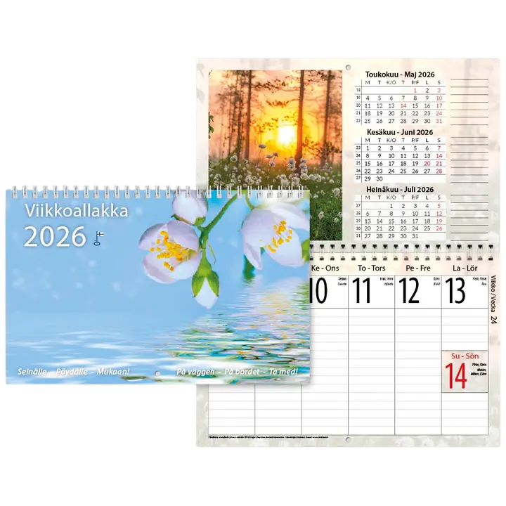 Aikataos seinäkalenteri Viikkoallakka 2026