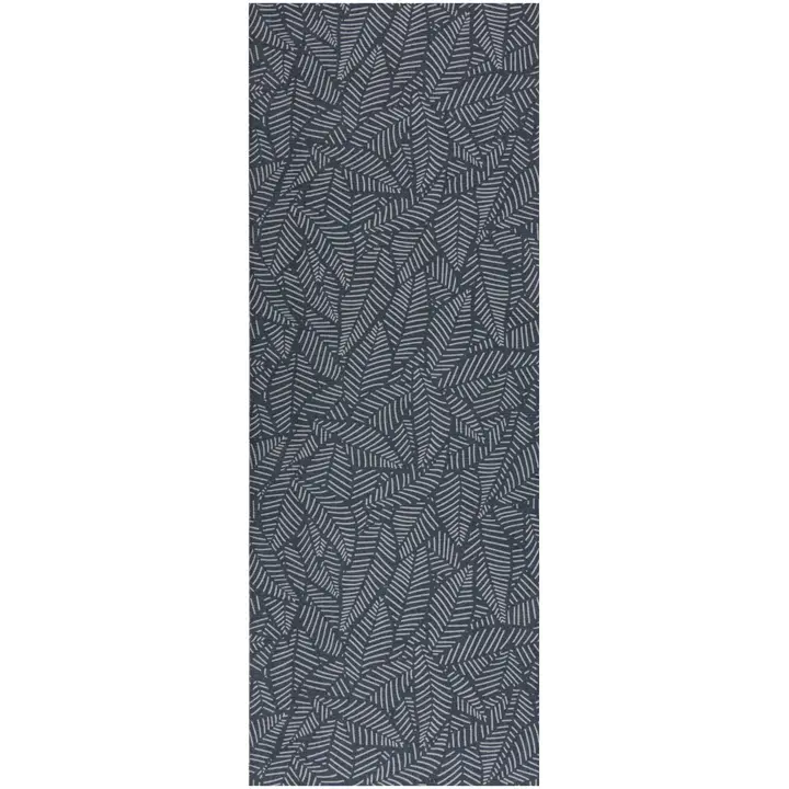 House kaitaliina Outline leaves 33x160 cm tummanharmaa