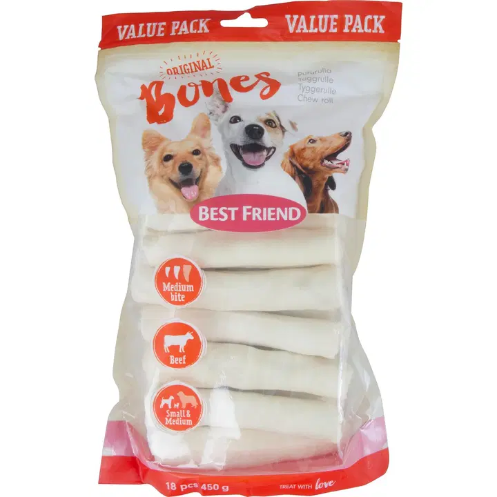 Best Friend Bones Vaalea pururulla 12cm 18kpl 450g