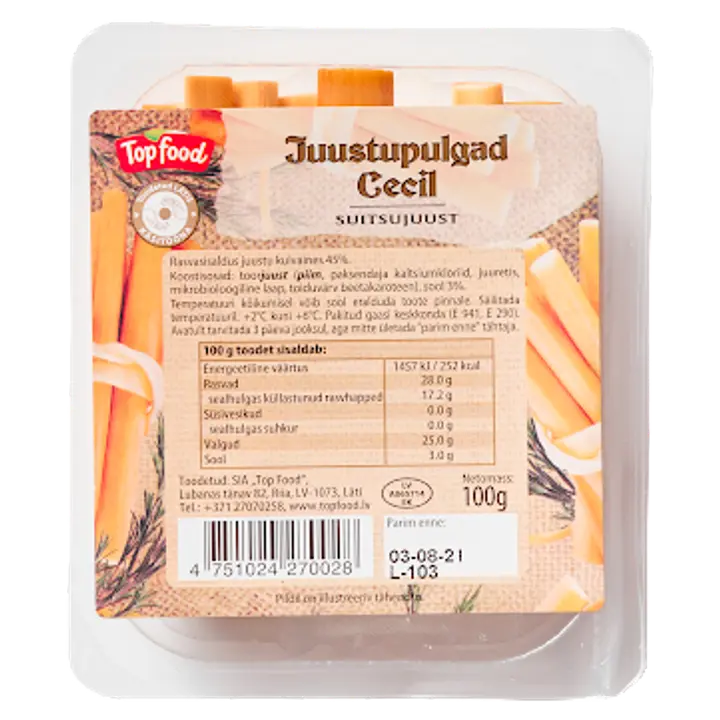 suitsujuustupulgad cecil, 100 g