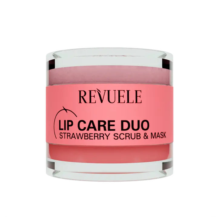 Revuele Lip Scurb & Mask, mansikka. Mansikan tuoksuinen huulten hoito setti.