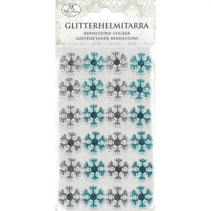 J.K. Primeco glitterhelmitarra Lumihiutale sinivalkoinen