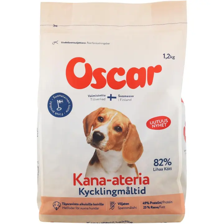 Oscar Kana-ateria koirille täysravinto 1,2kg