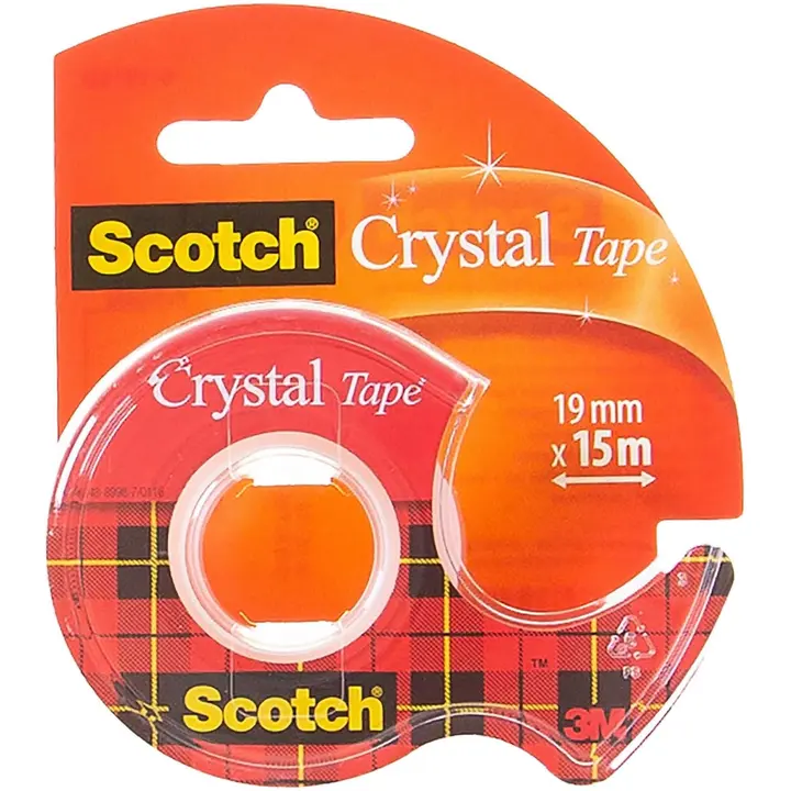 Scotch® Crystal Clear-teippi, 19 mm x 15 m, 1 rulla + käsiteline