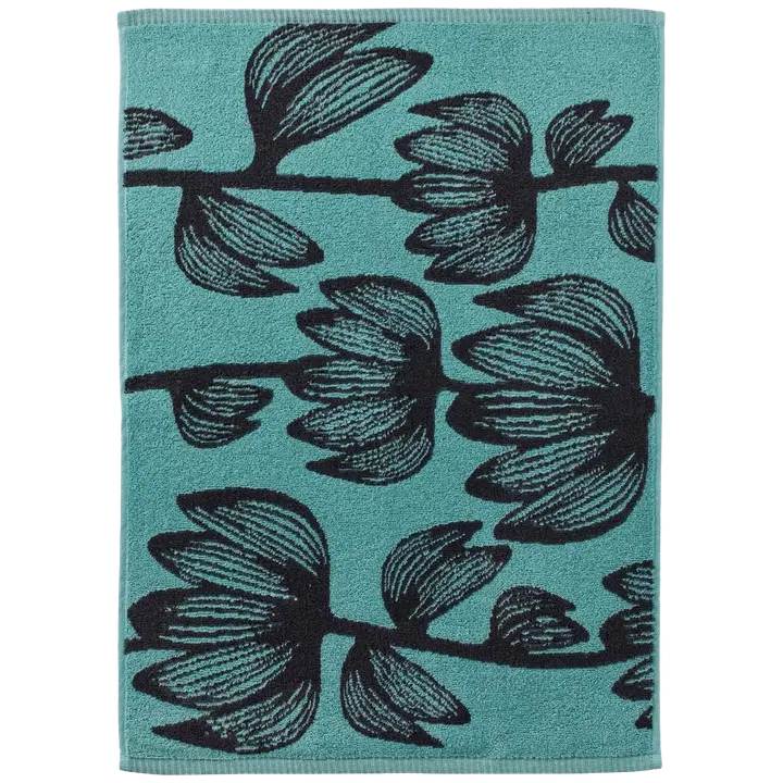 Finlayson käsipyyhe Alma musta/aqua 50x70