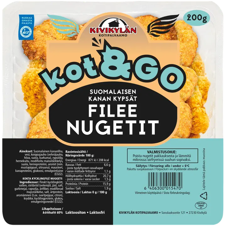 Kivikylän Kot&Go Kananugetit fileestä 200g