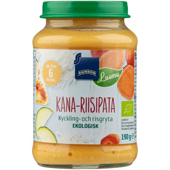 Rainbow kana-riisipata luomu 190 g 6 kk