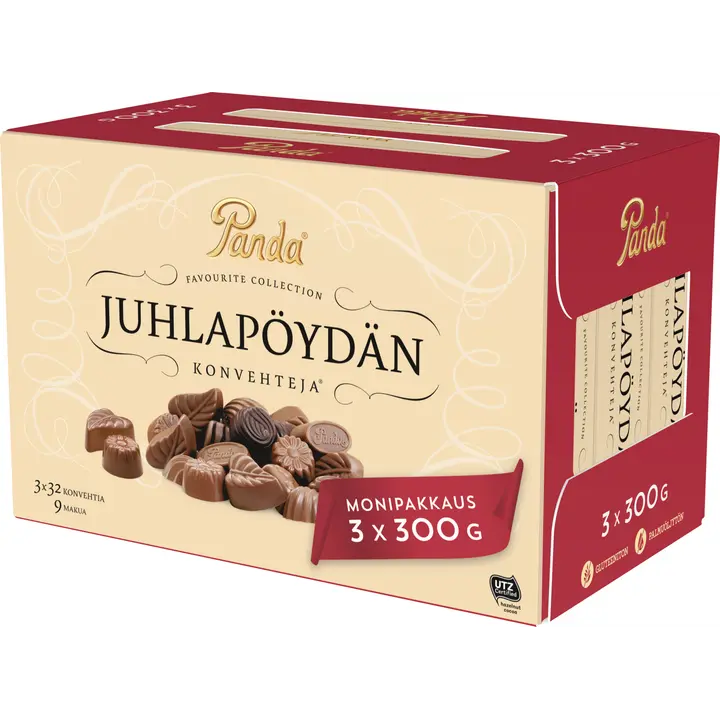 Panda Juhlapöydän suklaakonvehti 3x300g