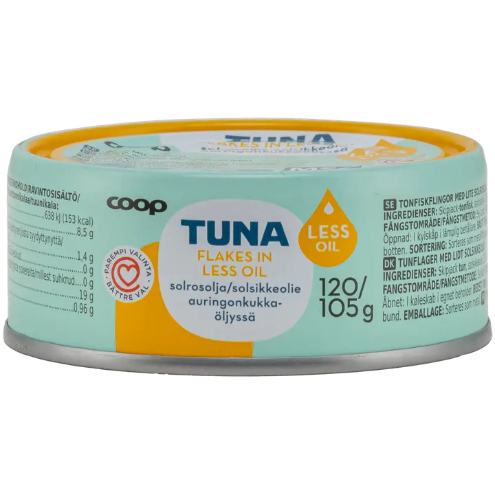 Coop tonnikala hiutaleina vähennetyssä öljyssä MSC 120/105 g