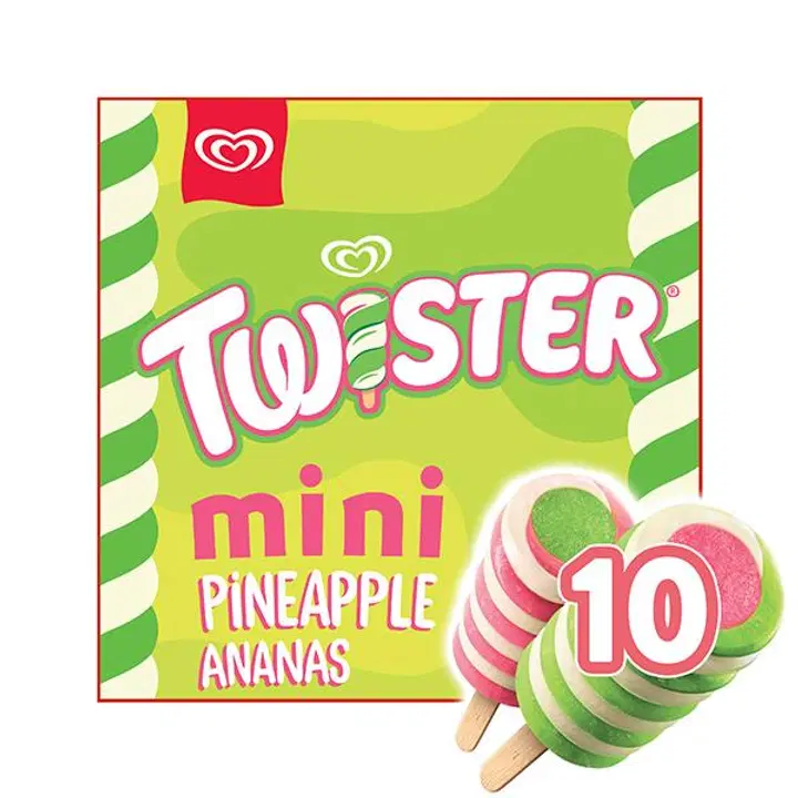 Twister Mini Pineapple Jäätelö Monipakkaus 500ml/435g 10kpl