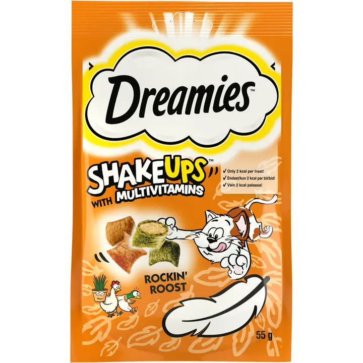 Dreamies ShakeUps maiuspala kassidele naistenõgese ja vitamiinidega 55g
