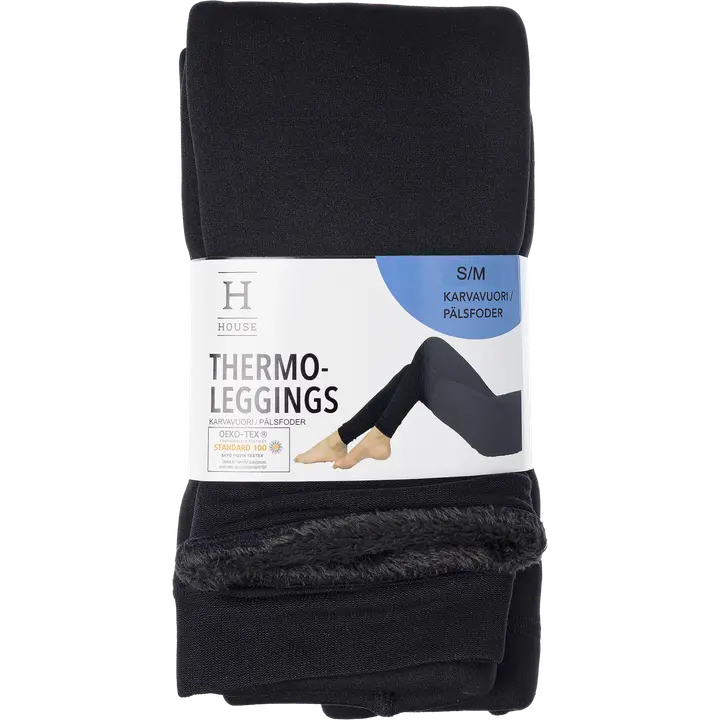 House naisten thermoleggingsit karvavuori musta L