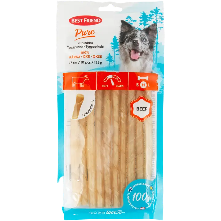 Best Friend Pure purutikku härkä 17 cm 10 kpl 125 g
