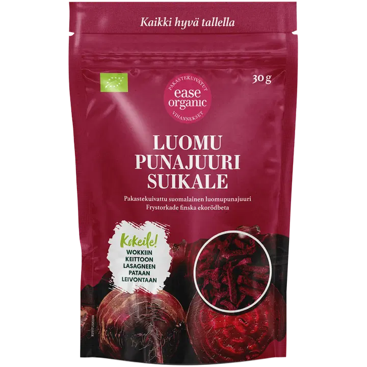 Pakastekuivattu luomupunajuurisuikale