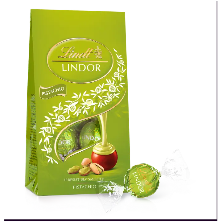 Lindt LINDOR Maitosuklaa pehmeällä pistaasitäytteellä 137g