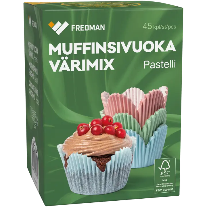 Fredman muffinssivuoka värimix pastelli 45 kpl