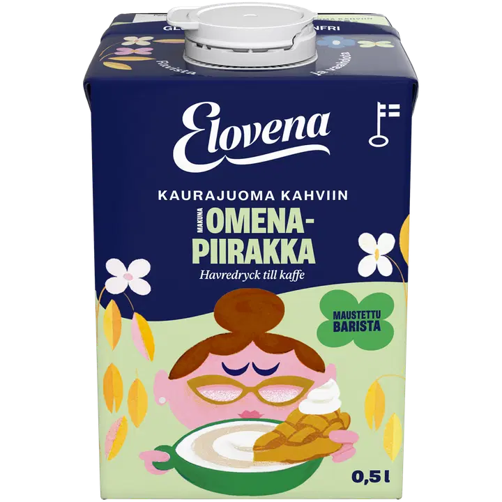 Elovena 0,5l omenapiirakka kaurajuoma kahviin