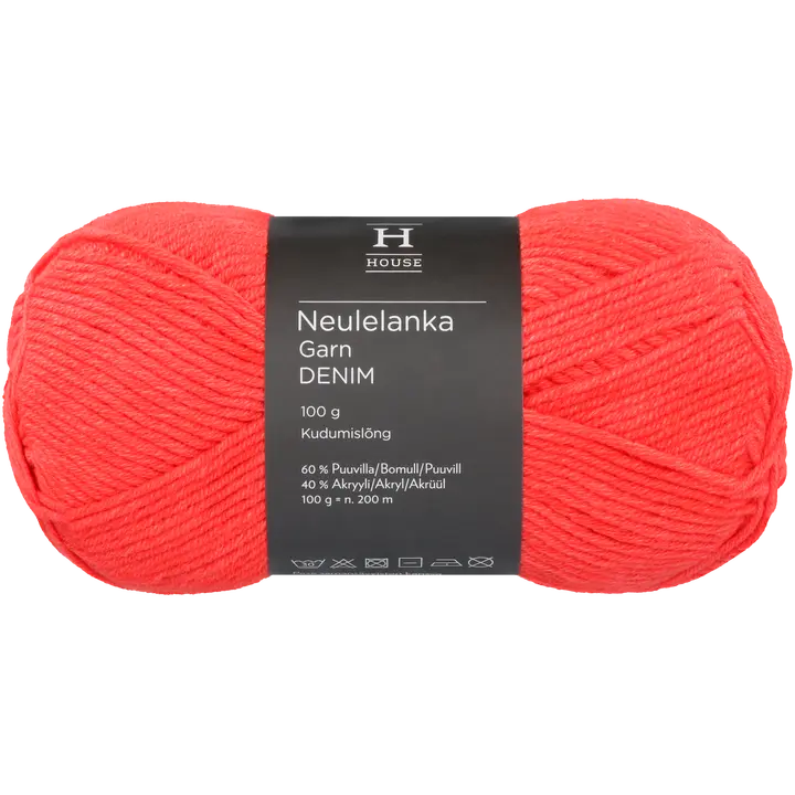 House lanka puuvillasekoite Denim 100 g Pomegranete flower 11583