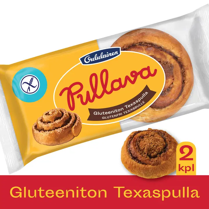 Oululainen Pullava Gluteeniton Texaspulla 2kpl 140g