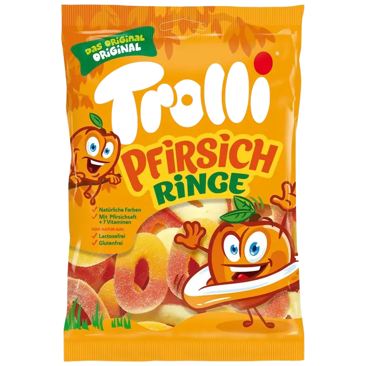 Trollli Pfirsichringe kummikommid 200g