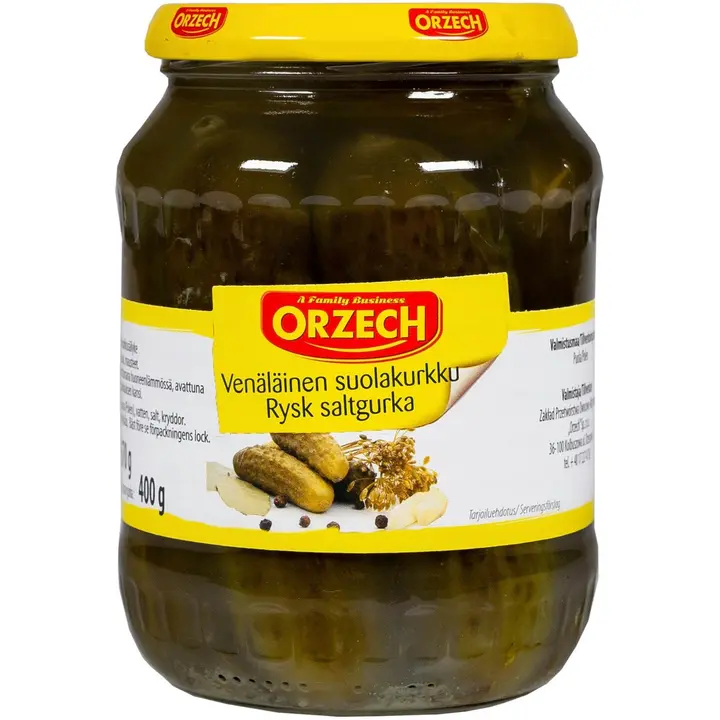 Orzech 670/400g venäläinen suolakurkku