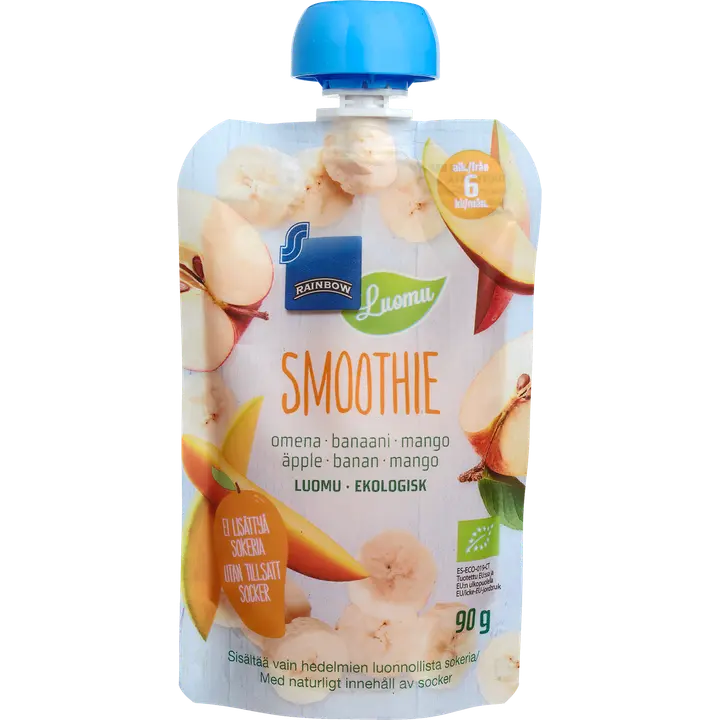 Hedelmäsmoothie luomu 90g omena-banaani-mango