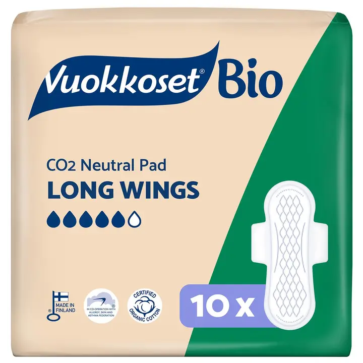 Vuokkoset Bio Long hügieeniside 10 tk