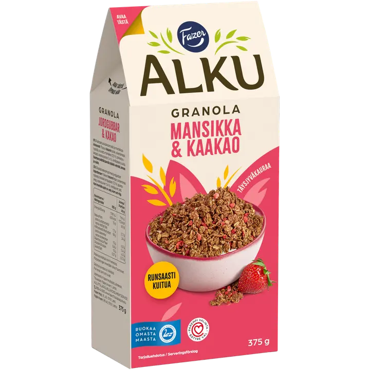 Fazer Alku Mansikka & kaakao granola 375 g