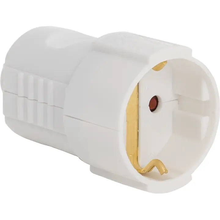 Gelia jatkopistorasia nylon maadoitettu valkoinen