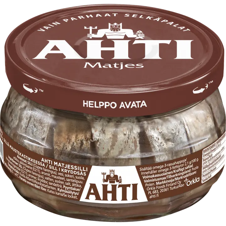 Ahti matjessilli, silliä maustekastikkeessa 240/150g